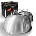Produktbild: DREIBERG® Burgerglocke 2er Set – Edelstahl Schmelzglocke für Cheeseburger. Schmelz- und Abdeckhaube für Grill, Teppanyaki UVM