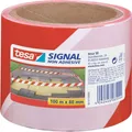 Produktbild: Tesa Signal Warnband Absperrband nicht klebend rot weiß 80mm x 100m
