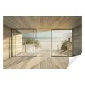 Produktbild: Wallarena Fototapete 3D EFFEKT Strand Meer Sand Natur Fenster Wohnzimmer Schlafzimmer, Glatt, 3D-Optik, Tapete inklusive Kleister Vliestapete Motivtapete 3.68 m x 2.54 m