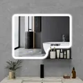 Produktbild: Badspiegel mit Beleuchtung und Ablage 80x60cm Badezimmerspiegel Touch Schalter
