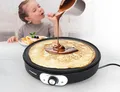 Produktbild: GOURMETmaxx Crepes Maker 30 cm Antihaft-Platte | 1200W Crepesplatte mit Temperaturregler | Crepes Eisen mit Dual-Leuchtanzeige | inkl. Holz-Teigverteiler & Wender | Crepe Maker für süß & herzhaft