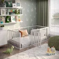 Produktbild: CADANI Teso Kinderbett 90x200 cm – Bodenbett & Laufgitter, nach EN 12227, Montessori Bett mit Tür & Rausfallschutz, 6 Varianten, Massivholz Kiefer, inkl. Lattenrost