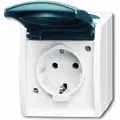 Produktbild: BJ APWG ocean AP Schuko 20EW-53 1fach grau/ blaugrün - Blau/Weiß