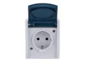Produktbild: Busch-Jaeger Schuko-Steckdose gr/blgn AP, m.Klappdeckel 20 EW-53 (2CKA002083A0817)