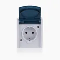 Produktbild: Busch-Jaeger 20 EW-53 SCHUKO® Steckdose mit Klappdeckel (Thermoplast) Grau ocean® (IP 44) 2CKA002083A0817