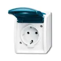 Produktbild: BUSCH-JAEGER OCEAN Schuko-Steckdose grün/blau Aufputz Klappdeckel  20 EW-53 NEU