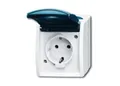 Produktbild: Busch-Jaeger 20 EW-53 SCHUKO® Steckdose, mit Klappdeckel grau/blaugrün