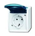 Produktbild: Busch-Jaeger Steckdose 1fach grau/blau-grün matt Aufputz horizontal... 20EW-53