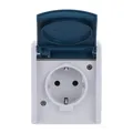 Produktbild: Busch-Jaeger 20EW-53 SCHUKO Steckdose mit Klappdeckel ocean (IP44) grau/blaugrün
