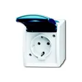 Produktbild: Busch-Jaeger 20EW-53 SCHUKO Steckdose mit Klappdeckel ocean (IP44) grau/blaugrün