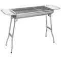 Produktbild: Sunjas Edelstahl Holzkohlegrill, Klappgrill Outdoor BBQ Grills, Portable Campinggrill, Standgrilll, Grillwagen Kohlegrill- 74 x 33.5 x 71.5