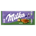 Produktbild: Milka Alpenmilch Schokolade mit knackigen Haselnussstückchen 90g