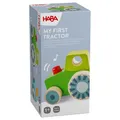 Produktbild: HABA Entdeckerfahrzeug Traktor – mit Quietsch-Effekt, abnehmbarem Hänger, fördert Feinmotorik & Auge-Hand-Koordination, ab 12 Monaten, Spielzeug Holz – 2013391001