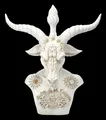 Produktbild: Große Baphomet Büste weiß | Gothic Fantasy Dekoration 34cm