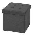 Produktbild: WOLTU® Sitzhocker mit Stauraum Sitzwürfel Sitzbank faltbar Truhen Aufbewahrungsbox, Deckel abnehmbar, Gepolsterte Sitzfläche aus Leinen, 37,5x37,5x38CM(LxBxH), Dunkelgrau