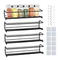 Produktbild: joeji's Kitchen Schwarzes 4-stöck Gewürz Regal für Küche/Gewürzregal Wand in schwarz/Kräuter Regal Schwarz/Gewürzregal stehend/Küchenregal Wand
