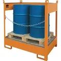 Produktbild: Auffangwanne 220l L1410xB1410xH1435mm Stahlbl.m.Gitterrost silber