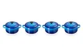 Produktbild: Le Creuset 4er-Set Mini Cocottes aus Steinzeug, je 200 ml, 10 x 5 cm, Azure, 79212102200100