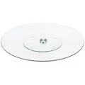 Produktbild: Relaxdays XL Servierplatte, 360° drehbar, Käse, Snacks, Kuchen, rund, ∅ 45 cm, Glas Tortenplatte, transparent/silber