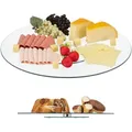 Produktbild: Relaxdays - xl Servierplatte, 360° drehbar, Käse, Snacks, Kuchen, rund, ∅ 45 cm, Glas Tortenplatte, transparent/silber