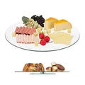 Produktbild: Relaxdays XL Servierplatte, 360° drehbar, Käse, Snacks, Kuchen, rund, ∅ 45 cm, Glas Tortenplatte, transparent/silber, 1 Stück