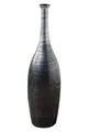Produktbild: VIVANNO Bodenvase Fiberglas DELGADA Rund - Silber Hochglanz Mit Muster (1 St), 15x34 cm