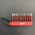 Produktbild: Milwaukee SHOCKWAVE Bitset mit Karabiner 10-teilig T15 T20 T25 T30 T40 PH2 PZ2