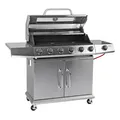 Produktbild: Dema Edelstahl Grillwagen Gasgrill Mexico 6+1 – 7 Flammen, 19,3 kW, elektrische Piezozündung – robust, leistungsstark – Rost 78x36 cm, Outdoor & BBQ 14008