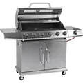 Produktbild: Dema - Edelstahl Grillwagen Gasgrill Mexico 6+1 19,3 kW Piezo 7 Flammen Rost 78x36 cm