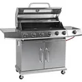 Produktbild: Dema - Edelstahl Grillwagen Gasgrill Mexico 6+1 19,3 Kw Piezo 7 Flammen Rost 78x36 Cm