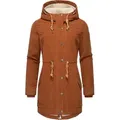 Produktbild: Ragwear Winterjacke Canny Corduroy stylischer Damen Cordmantel mit Kapuze braun 4XL (48)