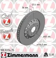 Produktbild: 2x ZIMMERMANN 100.3374.75 Bremsscheibe für AUDI VW