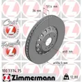 Produktbild: ZIMMERMANN 2x Bremsscheibe vorne Ø374.5 mm für VW Touareg CR7 3.0 TDI Audi A6