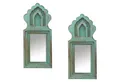 Produktbild: Marrakesch Orient & Mediterran Interior Schminkspiegel 2er Set Wandspiegel Mukana Türkis H 22cm × B 10cm × T 3cm, Boho (2-St), Handarbeit