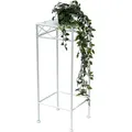 Produktbild: DanDiBo Blumenhocker Weiß Metall Eckig 60 cm Blumenständer 96314 M Beistelltisch Blumensäule Modern Pflanzenständer Pflanzenhocker