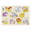 Produktbild: Goki Steckpuzzle Tierkinder II Holzpuzzle 10 Teile Steckspiel bunt bemalt