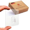 Produktbild: TECBULL® 16 echte Magische Haken groß XL, keine Klebereste, rückstandslos ablösbar, wiederverwendbar, transparent, beinahe unsichtbar, Mehrzweckhaken, Klebehaken, selbstklebend