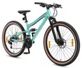 Produktbild: BIKESTAR Fully Mountainbike 26 Zoll | 15 Zoll Rahmen, 21 Gang Shimano Schaltung, Scheibenbremse | Mint