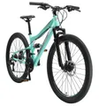 Produktbild: Bikestar Mountainbike 26 Zoll, ab 150 cm, Damen, Herren, 21 Gang Shimano Tourney RD-TY300 Schaltwerk, Kettenschaltung, Scheibenbremse, Rahmen 38 cm, Vollgefedert