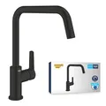 Produktbild: GROHE Start, Küchenarmatur (Wasserhahn für die Küche, 150° schwenkbar, wassersparende Spültischarmatur dank variabler Mengenbegrenzung, werkzeugfreie Spülbecken-Montage), schwarz, 304702430