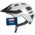 Produktbild: ABUS MTB-Helm MoTrip - robuster Fahrradhelm mit höhenverstellbarem Schirm für Mountainbiker - individuelle Passform - Unisex - Weiß Glänzend, S