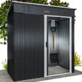 Produktbild: Gardebruk® Geräteschuppen 185x165x90cm 1,5m2 Schiebetür 20kg Halter Handschuhe Belüftung Rostfreies Metall Pultdach Anthrazit Gerätehaus Gartenhaus