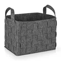 Produktbild: N8WERK Filz-Aufbewahrungskorb mit Griff 40x30x30cm | Ideal zur Aufbewahrung von Kaminholz & Zeitschriften | Strapazierfähig & vielseitig | Faltbarer Aufbewahrungskorb zur Lagerung [Dunkelgrau]
