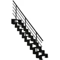Produktbild: Gerade Treppe Aus Metall 11 Stufen - Erreichbare Höhe 2,44 Bis 3,00m - Breite 56cm - Höhenverstellbar - M-mini/i/snmnoi-11