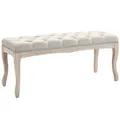 Produktbild: HOMCOM Sitzbank Polsterbank mit Leinen-Bezug Bettbank mit Holzrahmen, Schuhbank für Schlafzimmer, Wohnzimmer, Flur 110 x 40 x 48 cm Beige