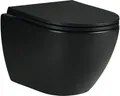 Produktbild: form&style Wand-WC Set SAMAR Tiefspüler ohne Spülrand schwarz matt mit WC-Sitz u