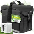 Produktbild: MIVELO Fahrradtasche Doppeltasche aus recyceltem Material I Fahrradtasche für Gepäckträger 36L inkl. Regenschutz I Gepäckträgertasche kompatibel mit MIK & Racktime Adapter