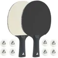 Produktbild: Joola Tischtennisschläger Black + White, Set, 10-teilig, 2x Schläger, 8x Bälle