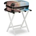 Produktbild: Relaxdays - Kofferständer klappbar, aus Bambus, für Koffer und Reisegepäck, Gepäckablage, HxBxT: 53,5 x 58 x 36,5 cm, weiß