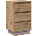 Produktbild: vidaXL Nachttisch Eiche Handwerklich 39 x 34,5 x 65 cm Holzwerkstoff 869633